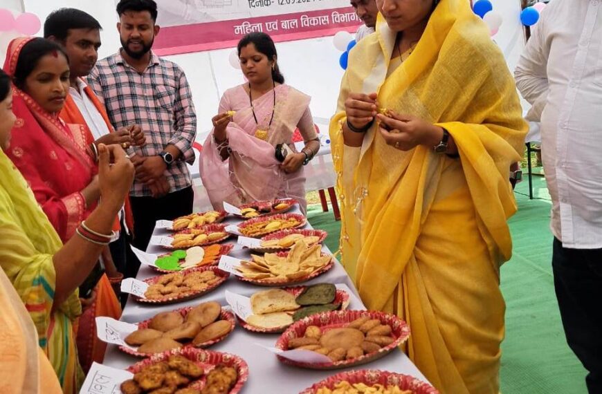 मंत्री लक्ष्मी राजवाड़े ने आंगनबाड़ी केंद्र बीरपुर में वजन त्यौहार का किया शुभारंभ