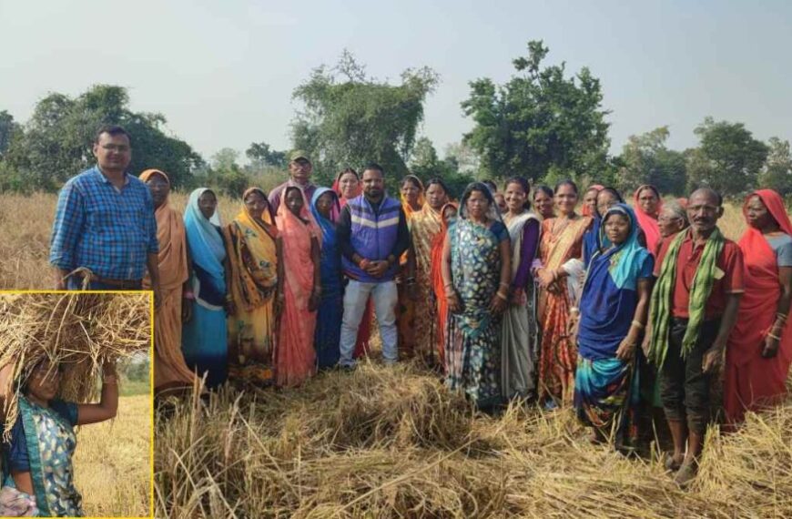 स्वास्थ्य विभाग की अनोखी पहल: धान कटाई कर रहे किसानों को आंखों की बीमारियों से बचाने बांट रहे चश्में