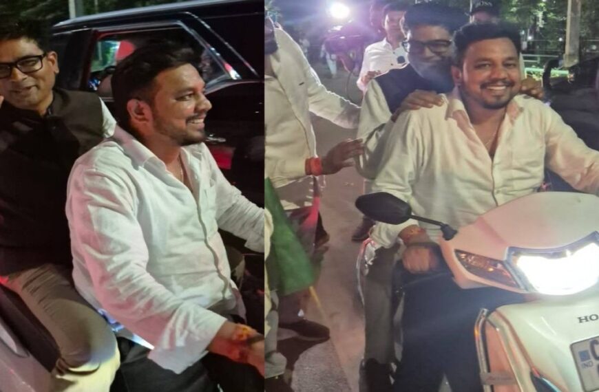 जब ट्रैफिक जाम में फंसे वित्त मंत्री OP चौधरी, तब कार्यकर्ता की एक्टिवा पर बैठकर पहुंचे अपने बंगले