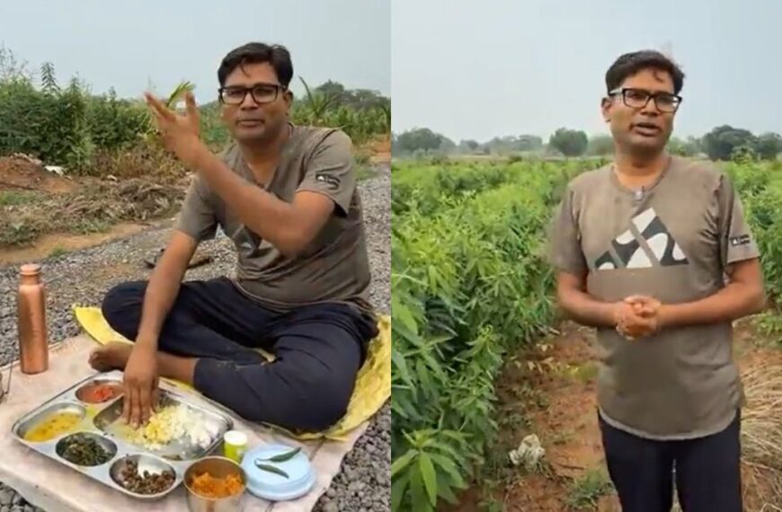 मंत्री ओपी चौधरी पहुंचे खेत, देसी अंदाज में जमीन पर बैठकर किया भोजन, फेसबुक लाइव में साझा किए खेती से जुड़े अहम टिप्स