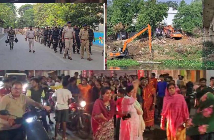 रायगढ़ में भारी बवाल : विरोध के बाद भी घरों पर चला निगम का बुलडोजर, मौके पर पुलिस के आला अफसर समेत बड़ी संख्या में जवान तैनात, कल देर रात लोगों ने किया था कलेक्टर बंगले का घेराव