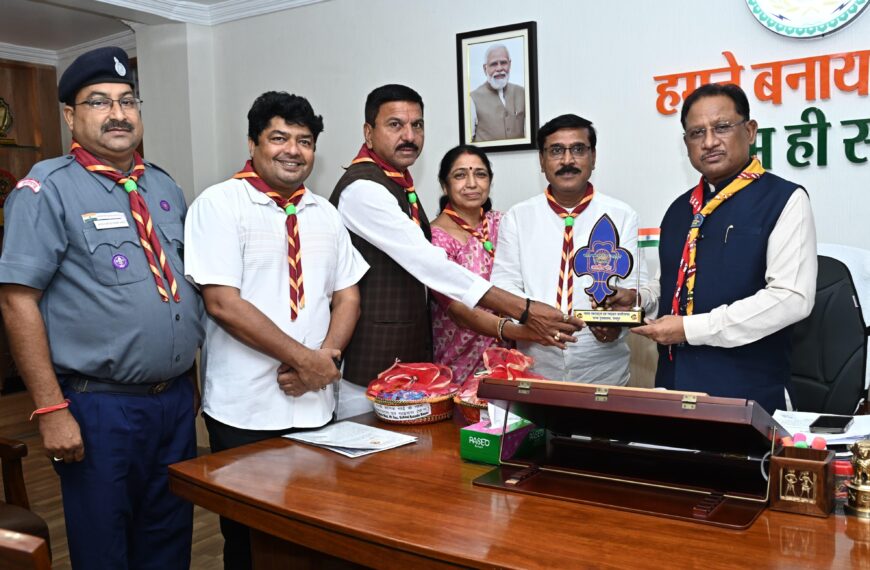 मुख्यमंत्री से भारत स्काउट्स एवं गाइड्स छत्तीसगढ़ के प्रतिनिधिमंडल ने की मुलाकात