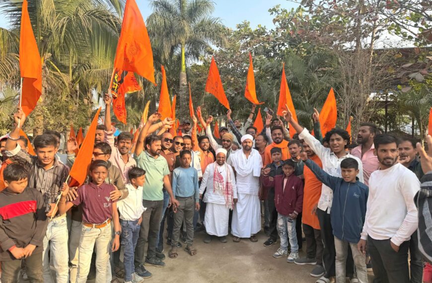 हिन्दू सम्मेलन के पूर्व सोनपैरी में भव्य बाइक रैली, भगवामय हुआ पूरा क्षेत्र