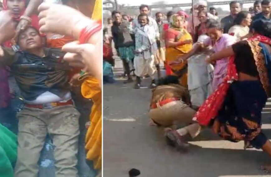 तमनार में कोयला खदान को लेकर बवाल : महिलाओं ने टीआई को लातों से पीटा