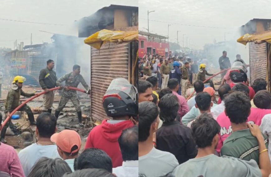 नया रायपुर के मिनी मार्केट में लगी आग, कई दुकाने जलकर खाक…
